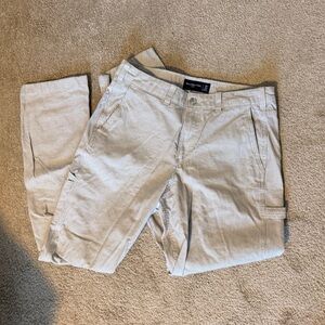 Abercrombie & Fitch Beige and Navy Pinstriped Chinos